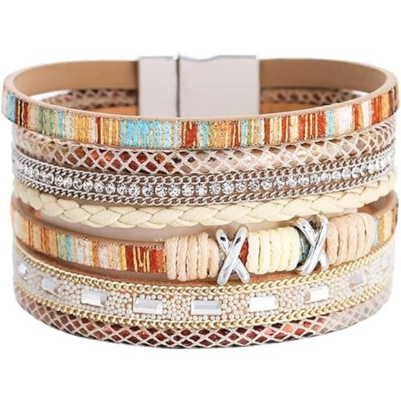 Leather multilayer bracelet Ladies bracelet women closure - Picture 7 of 7